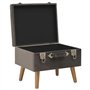 Revera Tabouret avec coffre de 40 cm en velours gris