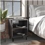 Comodino con Gambe in Metallo Grigio Lucido 40x30x50 cm