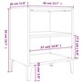Comodino con Gambe in Metallo Grigio Lucido 40x30x50 cm