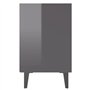 Comodino con Gambe in Metallo Grigio Lucido 40x30x50 cm