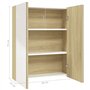 vidaXL Armadietto a Specchio per Bagno 60x15x75 cm MDF Bianco e Rovere