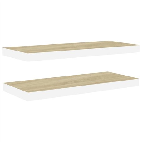 VidaXL Étagères flottantes 2 pcs Chêne et blanc 60x23,5x3,8 cm MDF
