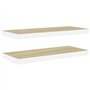 VidaXL Étagères flottantes 2 pcs Chêne et blanc 60x23,5x3,8 cm MDF