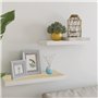 VidaXL Étagères flottantes 2 pcs Chêne et blanc 60x23,5x3,8 cm MDF