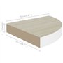 VidaXL Étagères d'angle murales 2 pcs Chêne et blanc 25x25x3,8 cm MDF