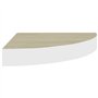 VidaXL Étagères d'angle murales 2 pcs Chêne et blanc 25x25x3,8 cm MDF