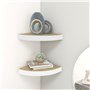 VidaXL Étagères d'angle murales 2 pcs Chêne et blanc 35x35x3,8 cm MDF
