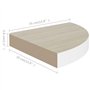 VidaXL Étagères d'angle murales 2 pcs Chêne et blanc 35x35x3,8 cm MDF