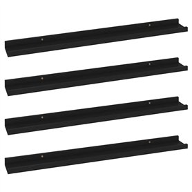 VidaXL Étagères murales 4 pcs Noir 80x9x3 cm