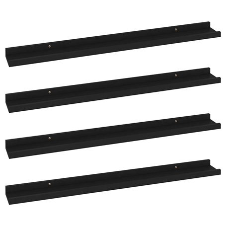 VidaXL Étagères murales 4 pcs Noir 80x9x3 cm