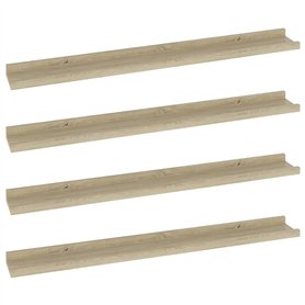 VidaXL Étagères murales 4 pcs Chêne Sonoma 80x9x3 cm