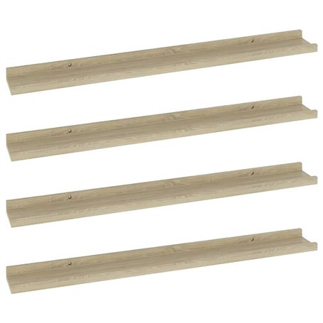 VidaXL Étagères murales 4 pcs Chêne Sonoma 80x9x3 cm