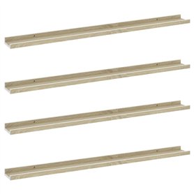 VidaXL Étagères murales 4 pcs Blanc et chêne Sonoma 100x9x3 cm