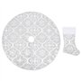 VXL Jupe de sapin de Noël de luxe et chaussettes en tissu blanc 90 cm