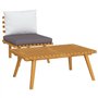 Salon de jardin 2 pcs avec coussins Bois d acacia solide