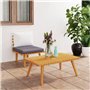Salon de jardin 2 pcs avec coussins Bois d acacia solide