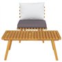 Salon de jardin 2 pcs avec coussins Bois d acacia solide