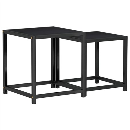 vidaXL Tables basses 2 pièces en MDF noir