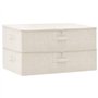 Boîtes de rangement 2 pcs Tissu 70x40x18 cm Crème