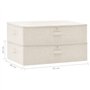 Boîtes de rangement 2 pcs Tissu 70x40x18 cm Crème
