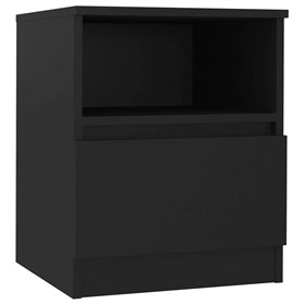 vidaXL L29943530-001 Table de Chevet, Noir, Agglomere, 40cm x 40cm x 50cm