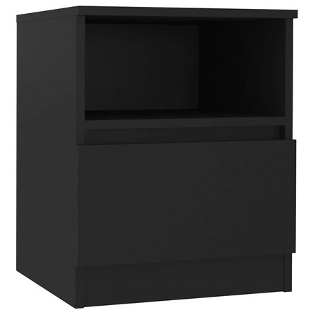 vidaXL L29943530-001 Table de Chevet, Noir, Agglomere, 40cm x 40cm x 50cm