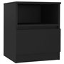 vidaXL L29943530-001 Table de Chevet, Noir, Agglomere, 40cm x 40cm x 50cm