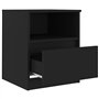 vidaXL L29943530-001 Table de Chevet, Noir, Agglomere, 40cm x 40cm x 50cm
