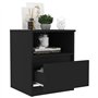 vidaXL L29943530-001 Table de Chevet, Noir, Agglomere, 40cm x 40cm x 50cm