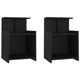 vidaXL Comodini 2 pz Nero 40x35x60 cm in Truciolato