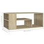 vidaXL - Couchtisch Sonoma-Eiche 100x50x40 cm Spanplatte