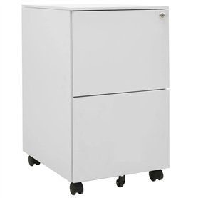 Schedario Mobile Grigio Chiaro 39x45x67 cm in Acciaio