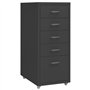 Schedario Mobile Antracite 28x41x69 cm in Metallo