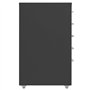 Schedario Mobile Antracite 28x41x69 cm in Metallo