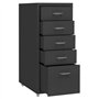 Schedario Mobile Antracite 28x41x69 cm in Metallo