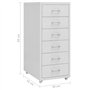 Schedario Mobile Grigio 28x41x69 cm in Metallo