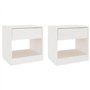 Comodini 2 pz Bianchi 40x31x40 cm in Legno Massello di Pino