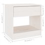 Comodini 2 pz Bianchi 40x31x40 cm in Legno Massello di Pino