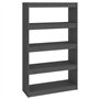 Libreria/Divisorio Grigio 80x30x135,5 cm in Massello di Pino