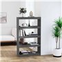 Libreria/Divisorio Grigio 80x30x135,5 cm in Massello di Pino
