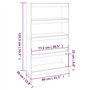Libreria/Divisorio Grigio 80x30x135,5 cm in Massello di Pino