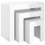 VidaXL Tables basses gigognes 3 pcs Blanc brillant Aggloméré