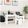 VidaXL Tables basses gigognes 3 pcs Blanc brillant Aggloméré