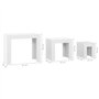 VidaXL Tables basses gigognes 3 pcs Blanc brillant Aggloméré