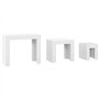 VidaXL Tables basses gigognes 3 pcs Blanc brillant Aggloméré