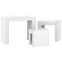 VidaXL Tables basses gigognes 3 pcs Blanc brillant Aggloméré