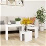 VidaXL Tables basses gigognes 3 pcs Blanc brillant Aggloméré