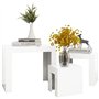 VidaXL Tables basses gigognes 3 pcs Blanc brillant Aggloméré