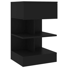 Comodino Nero 40x35x65 cm in Legno Multistrato