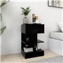 Comodino Nero 40x35x65 cm in Legno Multistrato